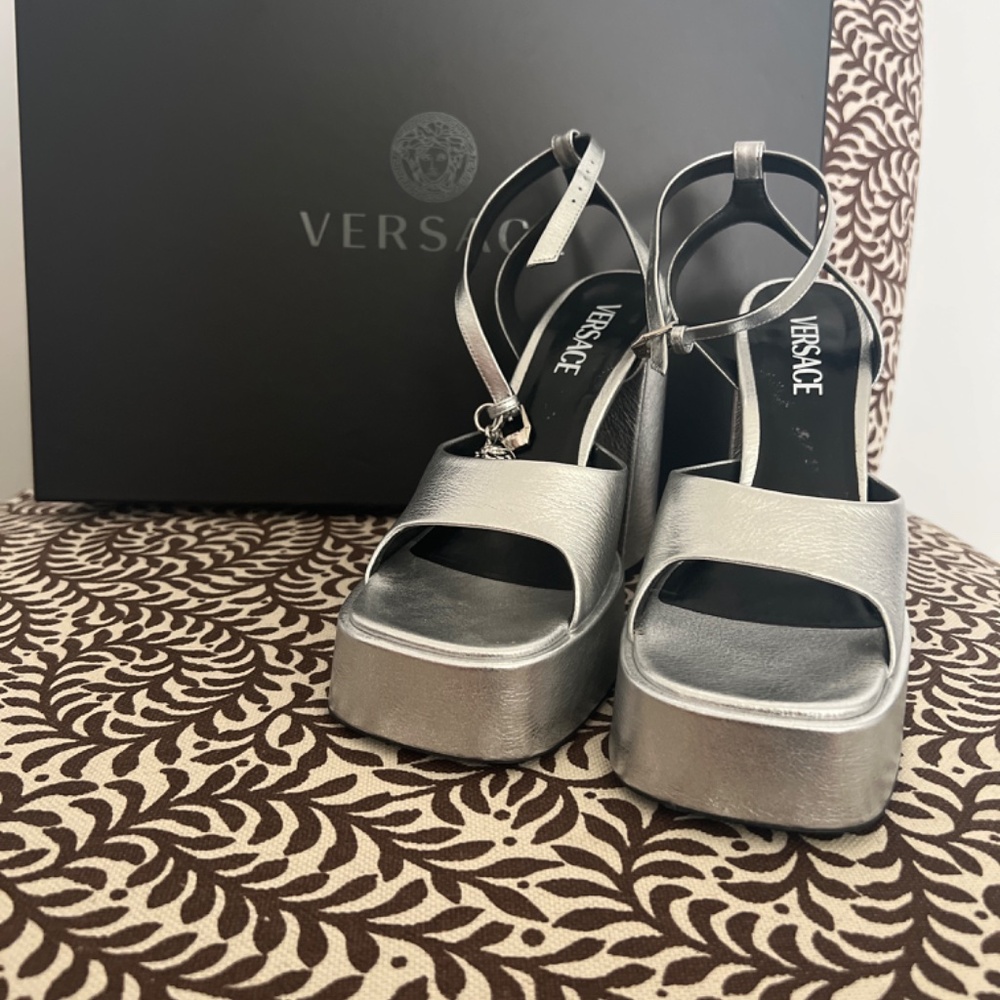 Silver Versace Platform Sandals - image 2